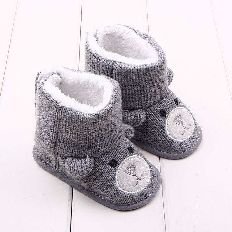 Bear knitted cotton boots