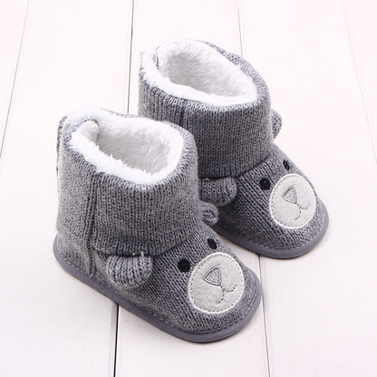 Bear knitted cotton boots