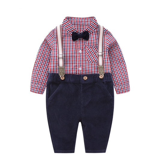 Autumn newborn baby romper baby gentleman suit