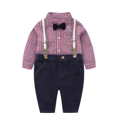 Autumn newborn baby romper baby gentleman suit