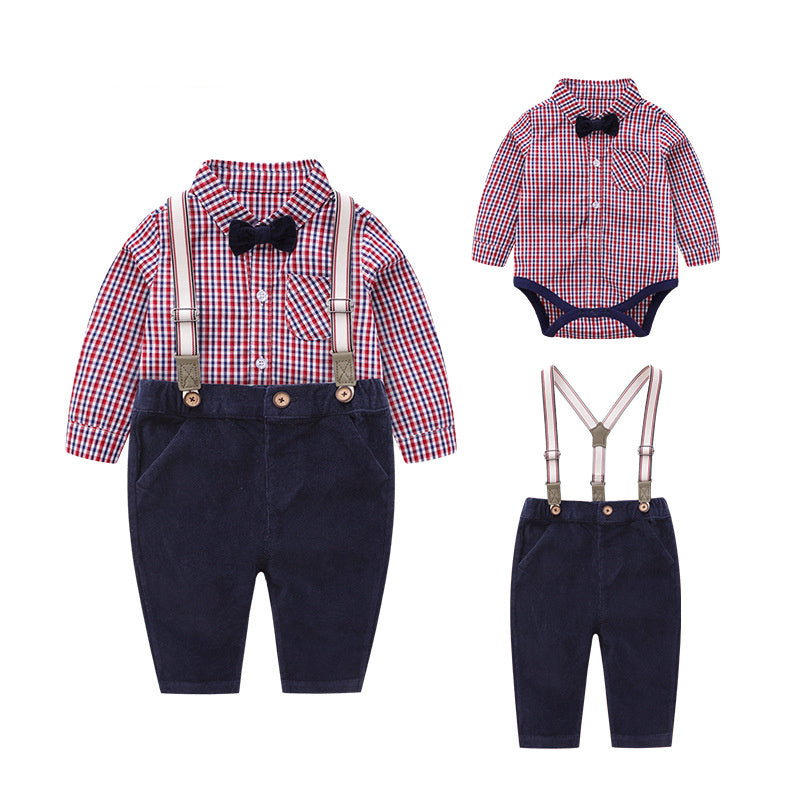 Autumn newborn baby romper baby gentleman suit