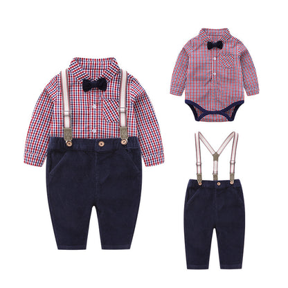 Autumn newborn baby romper baby gentleman suit
