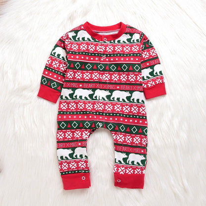 Infant Unisex Christmas Santa XMAS Letter Plaid Romper