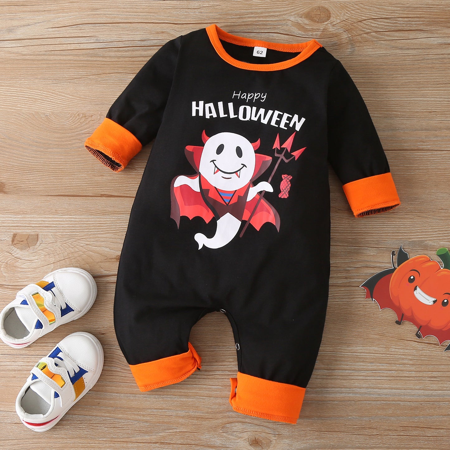 Cotton Santa Patchwork Plaid Long Sleeve Baby Bodysuit