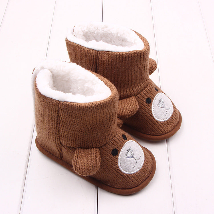 Bear knitted cotton boots