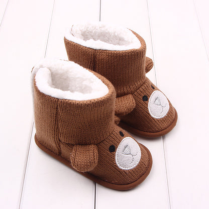 Bear knitted cotton boots
