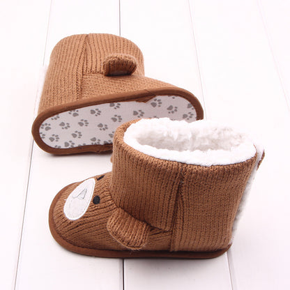 Bear knitted cotton boots