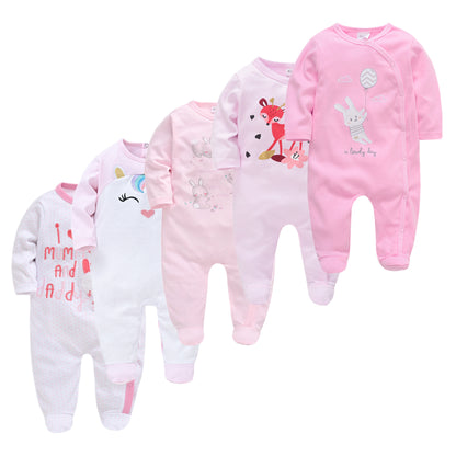 Cotton Toddler Clothes 5-piece Long-sleeved Baby Jumpsuit