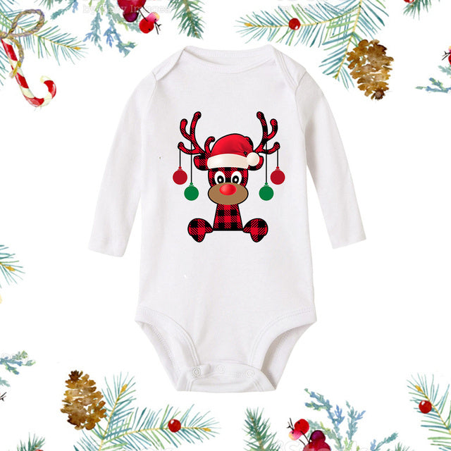 My 1st Christmas Newborn Baby White Long Sleeve Jumpsuit