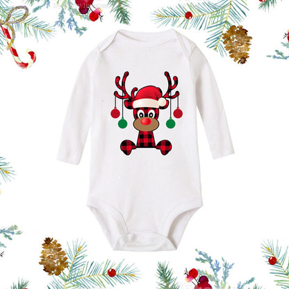 My 1st Christmas Newborn Baby White Long Sleeve Jumpsuit