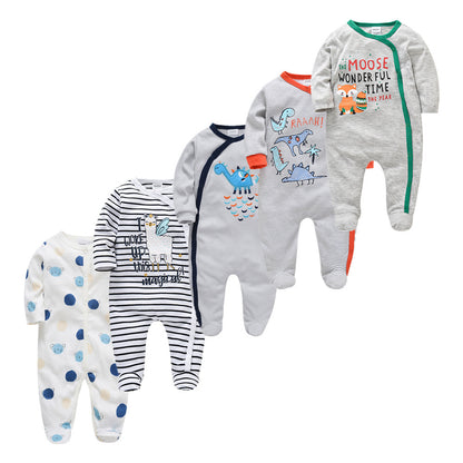 Cotton Toddler Clothes 5-piece Long-sleeved Baby Jumpsuit