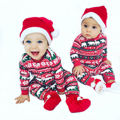 Infant Unisex Christmas Santa XMAS Letter Plaid Romper