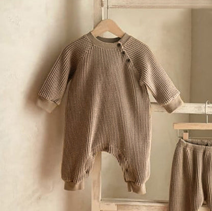 Autumn Baby Waffle Long Jumpsuit