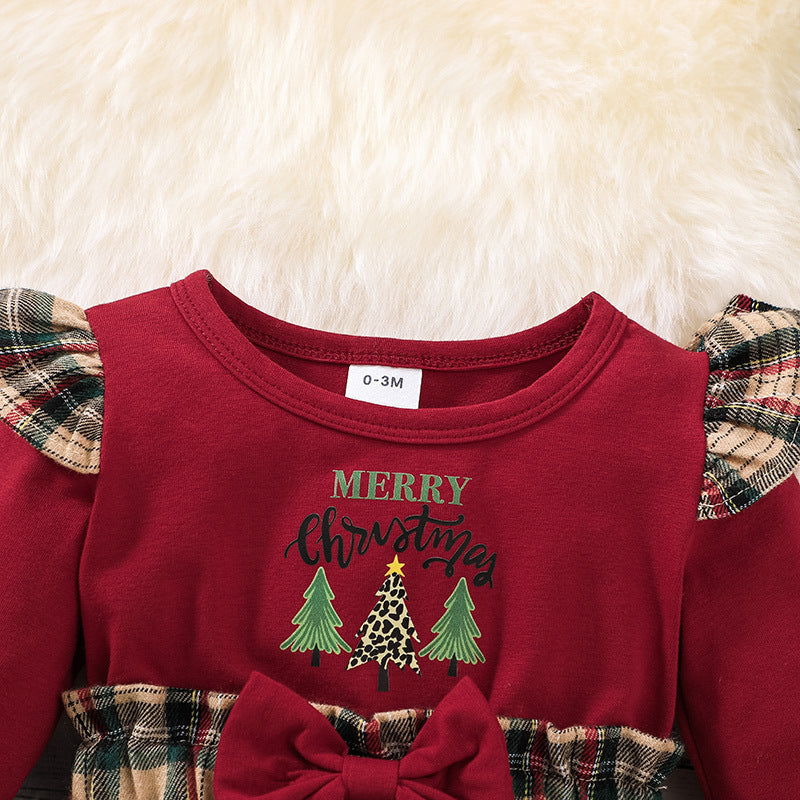 Baby Long Sleeve Crew Neck Jumpsuit Set