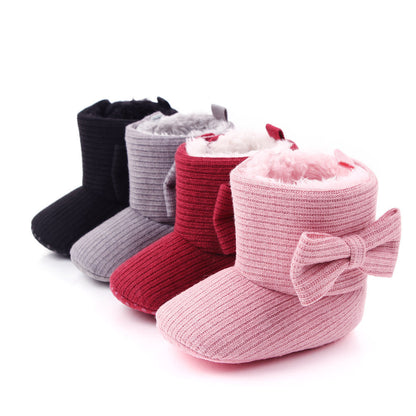 Winter Velvet Bow Boots