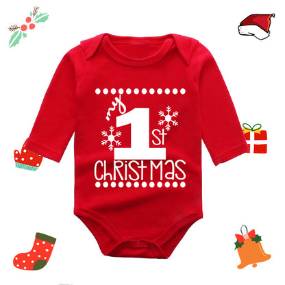Long Sleeve Red Elk Baby Newborn Jumpsuit