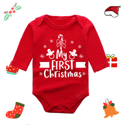 Long Sleeve Red Elk Baby Newborn Jumpsuit