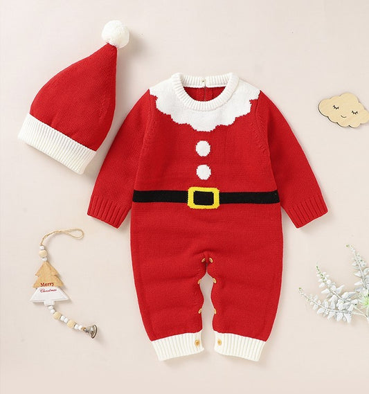 Baby Santa Knitted Jumpsuits And Hat