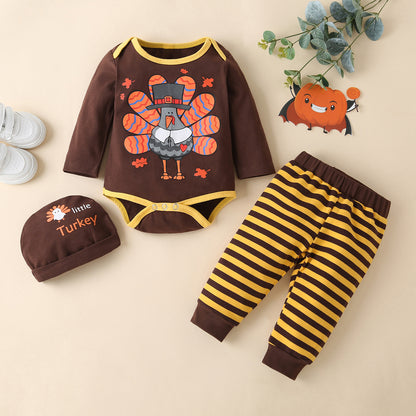 Cotton Santa Patchwork Plaid Long Sleeve Baby Bodysuit