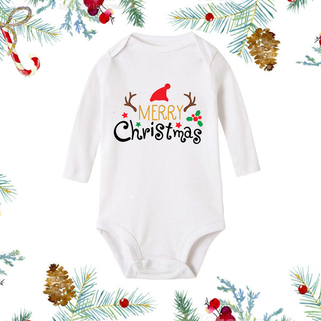 My 1st Christmas Newborn Baby White Long Sleeve Jumpsuit