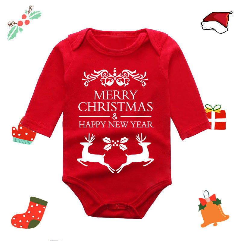 Long Sleeve Red Elk Baby Newborn Jumpsuit