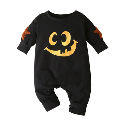 Cotton Santa Patchwork Plaid Long Sleeve Baby Bodysuit