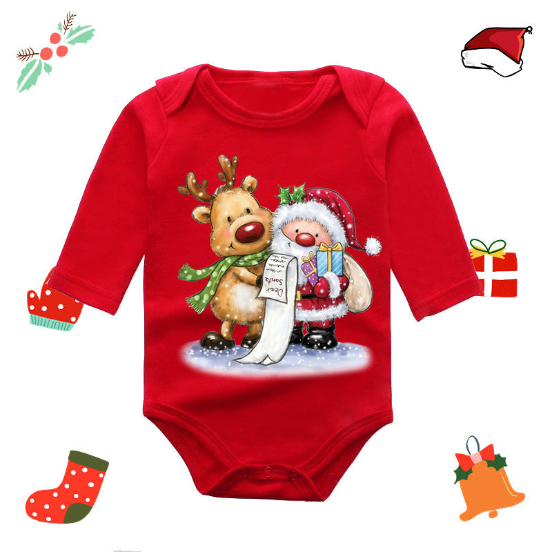 Long Sleeve Red Elk Baby Newborn Jumpsuit