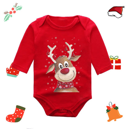 Long Sleeve Red Elk Baby Newborn Jumpsuit