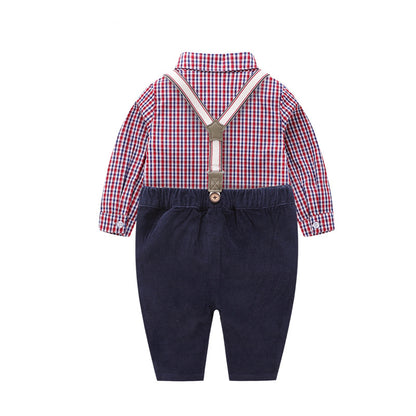 Autumn newborn baby romper baby gentleman suit