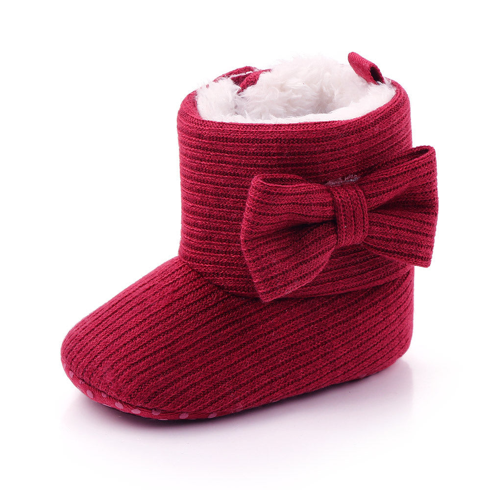 Winter Velvet Bow Boots