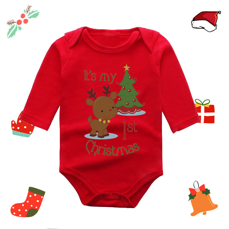 Long Sleeve Red Elk Baby Newborn Jumpsuit