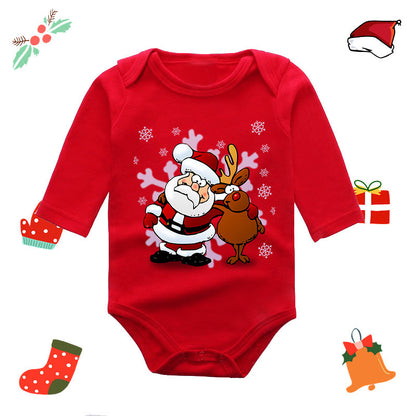 Long Sleeve Red Elk Baby Newborn Jumpsuit