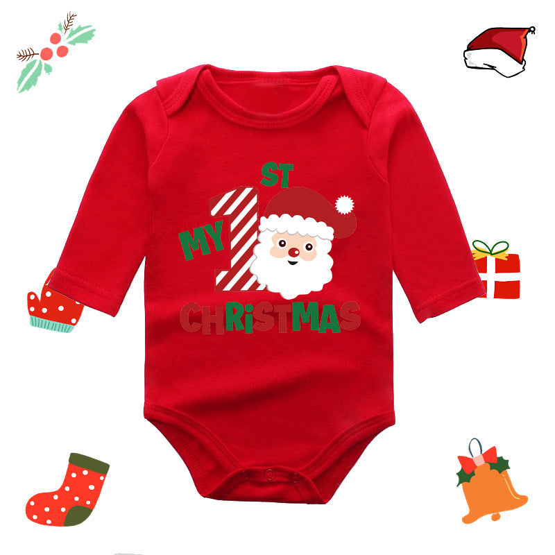 Long Sleeve Red Elk Baby Newborn Jumpsuit