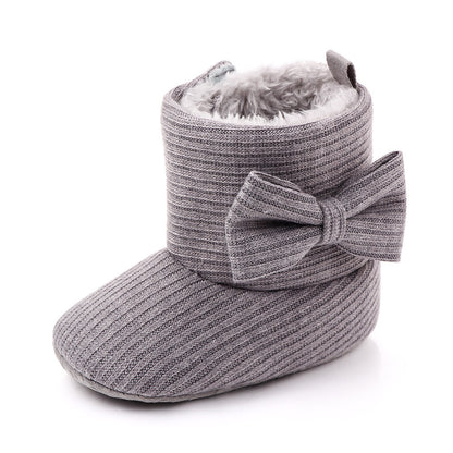 Winter Velvet Bow Boots