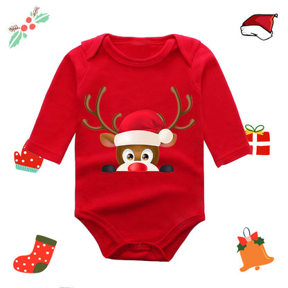 Long Sleeve Red Elk Baby Newborn Jumpsuit