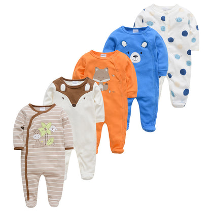 Cotton Toddler Clothes 5-piece Long-sleeved Baby Jumpsuit