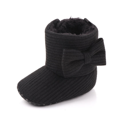 Winter Velvet Bow Boots