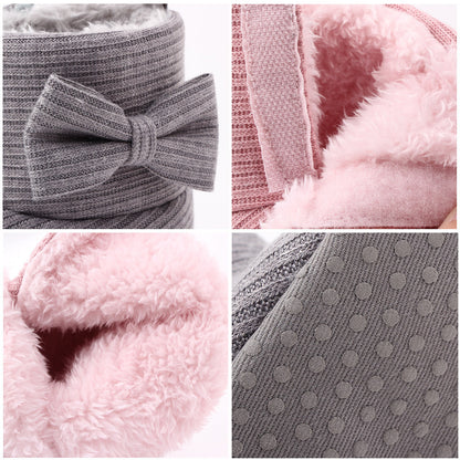 Winter Velvet Bow Boots