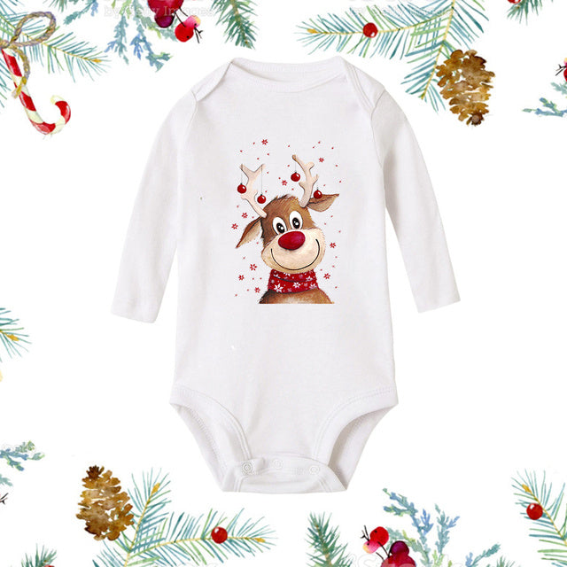 My 1st Christmas Newborn Baby White Long Sleeve Jumpsuit