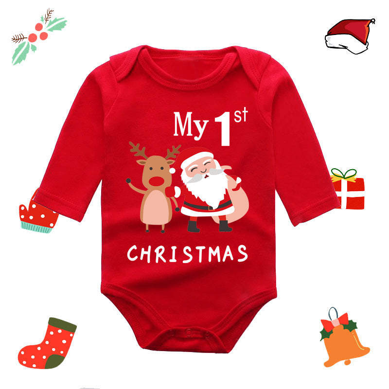 Long Sleeve Red Elk Baby Newborn Jumpsuit