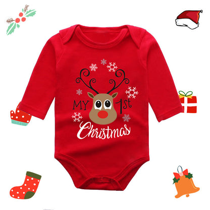 Long Sleeve Red Elk Baby Newborn Jumpsuit