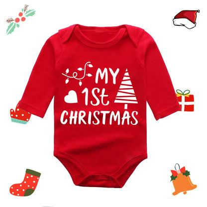 Long Sleeve Red Elk Baby Newborn Jumpsuit