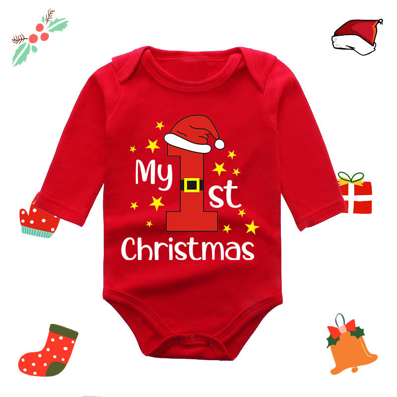 Long Sleeve Red Elk Baby Newborn Jumpsuit
