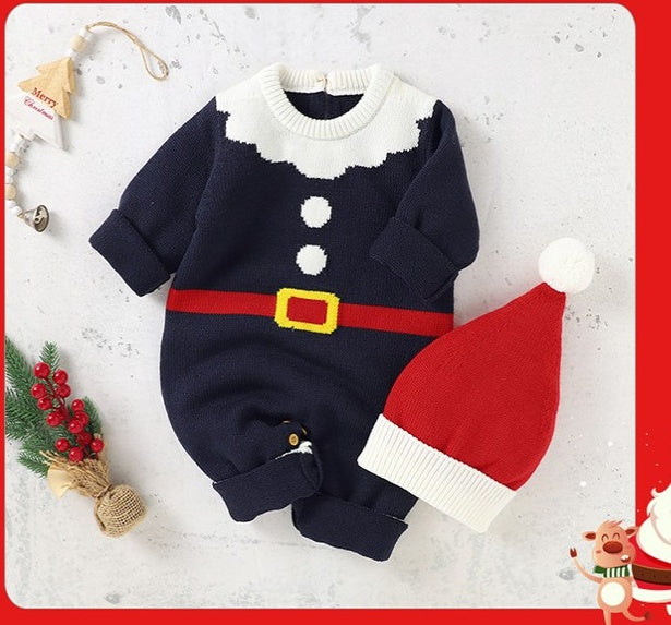 Baby Santa Knitted Jumpsuits And Hat