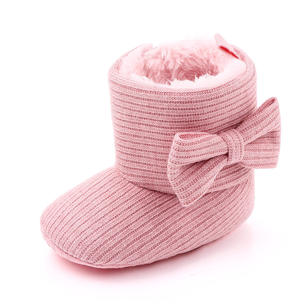 Winter Velvet Bow Boots